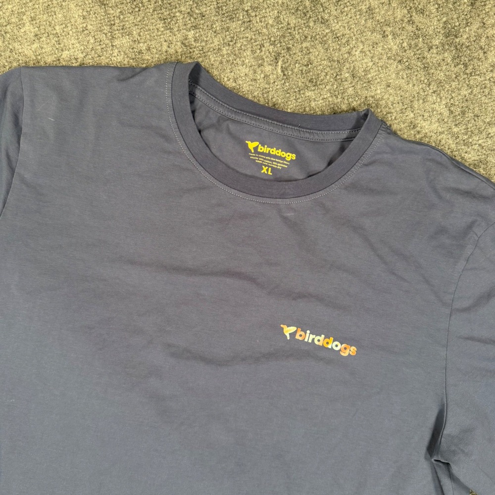 Birddogs Mens XL Navy Blue Short Sleeve Hummingbird Graphic Logo T-Shirt 0764